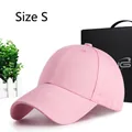 Pink cotton baseball cap in size S with classic curved brim for casual outdoor style - Size S (54-56CM) / Pink