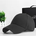 Classic dark grey cotton baseball cap in XL size for outdoor sports and sun protection - Size XL (59-61CM) / Black