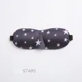 3D contoured sleep mask with white star patterns on dark purple breathable fabric - Upgrade Version / Small Stars