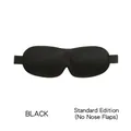 Black 3D contoured sleep mask with ergonomic no-nose wing design and adjustable strap - No Nose Wing / Black