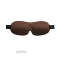 3D contoured sleep mask in coffee color with adjustable strap and no nose wing design - No Nose Wing / Coffee