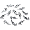 Flat lay macro of silver mermaid tail alloy pendants for DIY jewelry making - Mermaid 22.5x12mm
