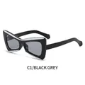 Bowknot butterfly sunglasses with black frames and gray lenses for trendy streetwear look - Black Frame Black Grey Lens