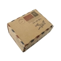 Retro kraft paper candy box with vintage air mail airplane and brazil stamp design - Bare Mailbox (No Accessories)