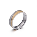 Anello bicolore in acciaio al titanio con superficie spazzolata e interno lucido - Taglia 10 / Uomo Fedina Semplice (KR45786-K)