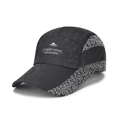 Casquette de sport noire séchage rapide avec logo montagne et motifs géométriques blancs - Réglable / Noir