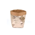 Washable kraft paper storage bag in metallic rose gold for plants and organizers - Rose Gold