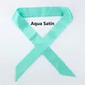 Narrow mint green satin skinny scarf for handbag handle decoration, model D78 - Light Teal (D78)
