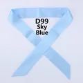 Sky blue skinny silk scarf for handbag handle decoration and hair styling accessory - Sky Blue (D99)