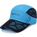 Casquette de sport bleu ciel à séchage rapide avec maille noire et motifs étoilés - Réglable / Bleu Lac