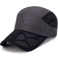 Casquette de sport à séchage rapide gris foncé et noir avec le logo SPORTS - Réglable / gris foncé