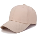 Classic beige cotton baseball cap with adjustable strap and curved brim for outdoor use - Adjustable / Khaki
