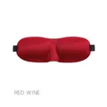 3D contoured blackout sleep mask in wine red satin finish with elastic strap - Upgrade Version / Burgundy