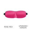 Upgraded 3D contoured sleep mask in rose red with adjustable strap for total blackout - Upgrade Version / Rose Red