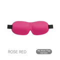 3D contoured sleep mask in rose red with an elastic strap and no nose wing design - No Nose Wing / Rose Red