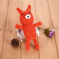 Handwoven orange cotton rope pet toy in animal shape for dog dental health - Little Fox