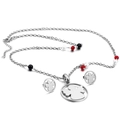 Conjunto de joyas de acero de titanio con dijes de ángel y cuentas rojas negras blancas - Color Acero (KS93332-K)