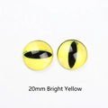 Dettaglio occhi di gatto in vetro giallo brillante da 20mm con pupille verticali DIY - Giallo Brillante