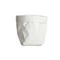 Sacco portaoggetti minimalista in carta kraft lavabile bianco con bordo ripiegato - 15*15*29CM / Bianco