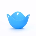 Cuociuova in silicone blu spesso con pratico design a tre manici ergonomici - Blu