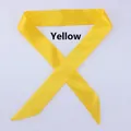 Slim vibrant yellow satin ribbon scarf for handbag handle with pointed ends - Yellow (D81)