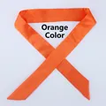 Narrow satin orange skinny scarf D87 for handbags and neck decoration accessories - Orange (D87)