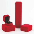 Conjunto de cajas de regalo de terciopelo rojo para anillos, collares y pulseras - Caja de Anillo 5.4*5.1*3.9cm / Rojo
