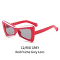 Bowknot shaped sunglasses with red frames and grey lenses for a bold streetwear look - Red Frame Dark Grey Lens