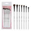 Set professionale di 7 pennelli per ombretto con manico bianco e ghiere argento - 7 Pezzi Bianco (In Busta)