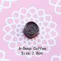 Detailed view of 2.8cm dark coffee resin chocolate charm with relief letter A - Letter A - Dark Coffee