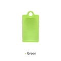 Mini handheld green plastic washboard with anti-slip ridges for small laundry - Green