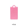 Portable pink plastic mini washboard with non-slip texture and hanging hole design - Pink