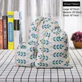 Set of 3 printed linen drawstring bags in large medium and small sizes for storage - Wheat Ear