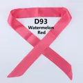 Narrow satin skinny scarf in watermelon red D93 for handbag handles and neck decor - Watermelon Red (D93)