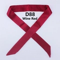 Satin skinny wine red scarf and hair ribbon with polished silk finish model D88 - Wine Red (D88)