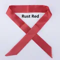 Slim rust red satin ribbon scarf for bag handle with pointed ends, model D84 - Rust Red (D84)