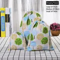 Three sizes of cotton linen drawstring bags with forest print for storage and gifts - Dream Forest