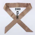 Khaki satin skinny scarf with diagonal cut ends for handbags and hair decoration - Khaki (D80)
