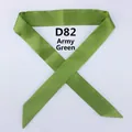 Army green narrow satin scarf for handbag handle with smooth glossy finish D82 - Army Green (D82)