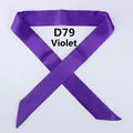 Violet narrow satin scarf for handbag handle decoration, model D79 in purple silk finish - Violet (D79)