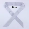 Elegant solid gray narrow skinny silk scarf D77 for handbag handle decoration - Gray (D77)