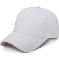 Classic pure white cotton baseball cap with adjustable strap and breathable eyelets - Adjustable / White
