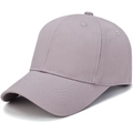 Classic lavender cotton baseball cap with adjustable strap and breathable eyelets - Adjustable / Gray