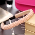 Pink crystal beaded headband with four rows of luxury faceted beads for women - Pink