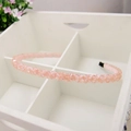 Pale peach pink crystal beaded headband for women with a comfortable non-slip design - Pink