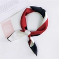 Silk neckerchief in red, white and black stripes with fine edge stitching - Cross Red Black