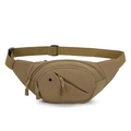 Marsupio tattico in nylon kaki con tasche multiple con cerniera e foro per gli auricolari - Cachi