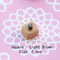 Macro detail of a 2.4cm light brown resin chocolate block for DIY crafts and decor - Square - Light Coffee