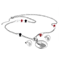 Elegante conjunto de joyas de piña plateada con cuentas de colores en collar y pendientes - Color Acero (KS93331-K)