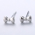 Eleganti orecchini a lobo a fiocco in argento sterling 925 con finitura lucida per donna - Mini Fiocco